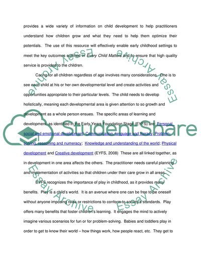 An Analysis of a Lesson on Senses in the Light of EYFS & Constructivist Principles