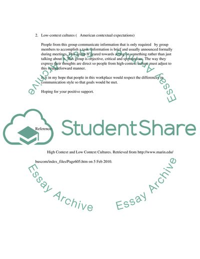 High Context and Low Context Cultures