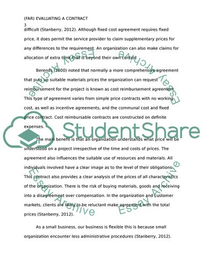 Evaluating Fixed-price Contract