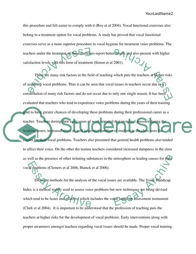 The importance delivering a good prevention for teachers at risk of voice problems