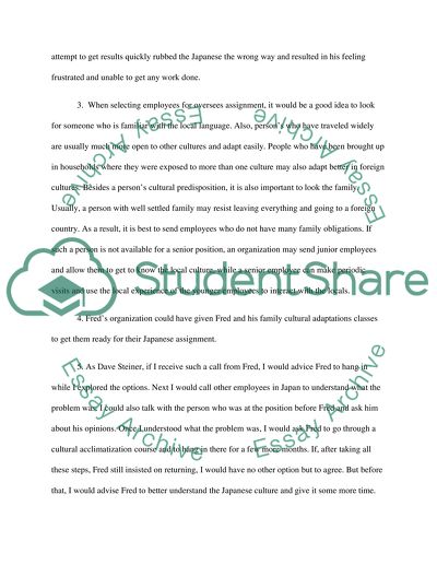 Fred Bailey Case Analysis