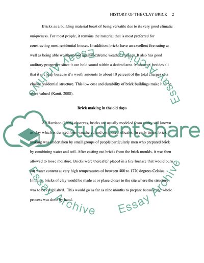 HISTORY OF THE CLAY BRICK