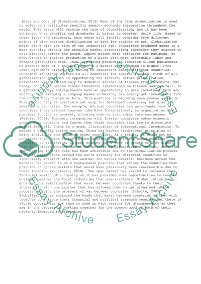 Globalization and the Society