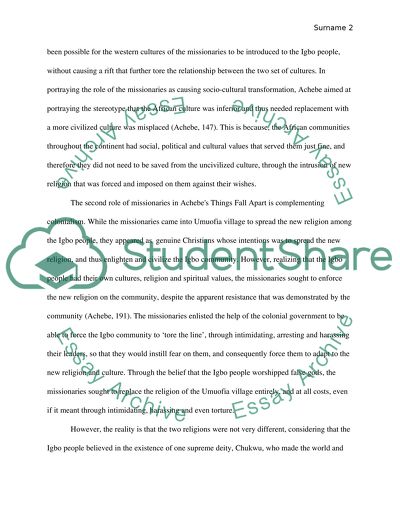 The role of the missionaries in Achebes Things Fall Apart