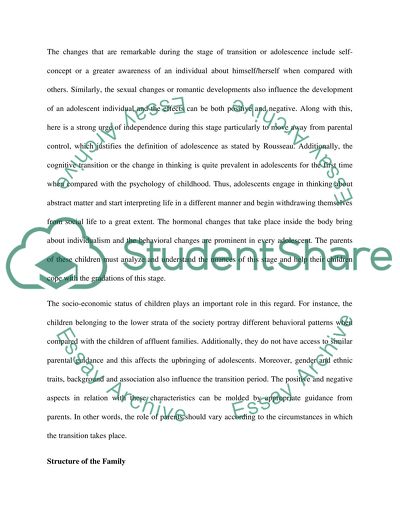 Role of Parents in helping young people to negotiate the period of adolescence