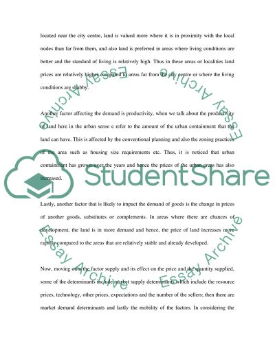 Urban Land Prices in a Market System