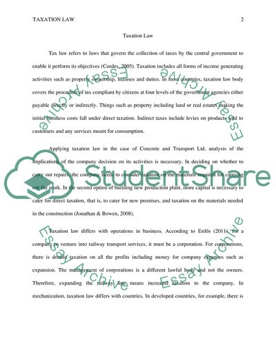 assignment topics for taxation