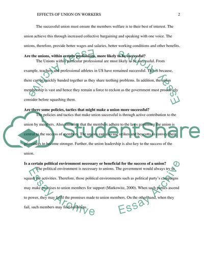 Effect of Unions on Workers