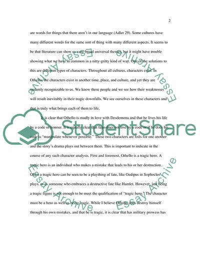 Comparison of Othello, Iago, and Desdemona