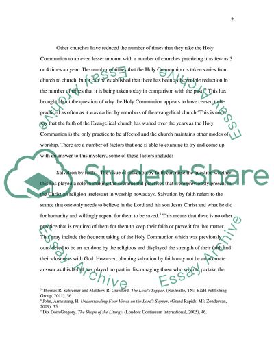 Why has the Sacramental Practice of Holy Communion Stopped for the Evangelicals