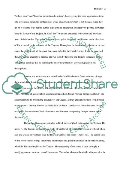 The Use of Similes in the Book Iliad