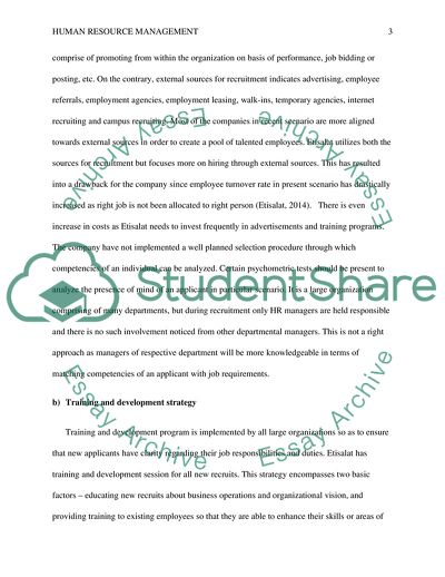 HR Strategies Adopted by Etisalat in UAE