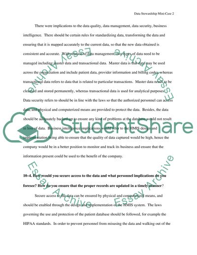 Data Stewardship Mini-Case