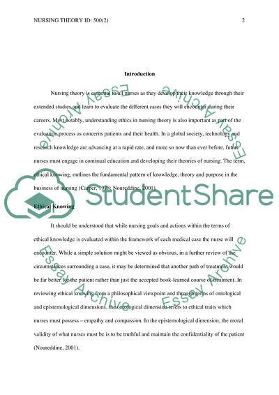 Ethical Knowing and Economic Effects on Nursing Theory