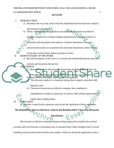 The Relationship between Discourse Analysis and Reading and Classroom Discussion
