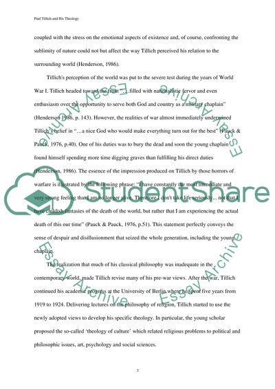 Paul Tillich and His Theology