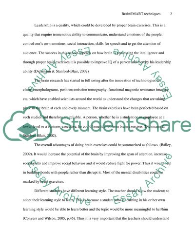 Leadership Plan to Facilitate Prof. Dev. focusing on BrainSMART strategies