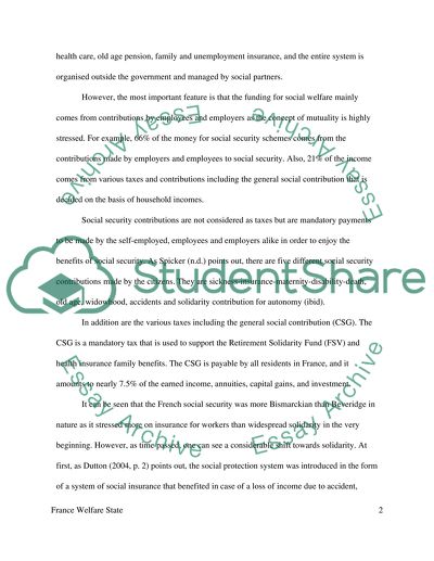 Essential Features of France as a Welfare State