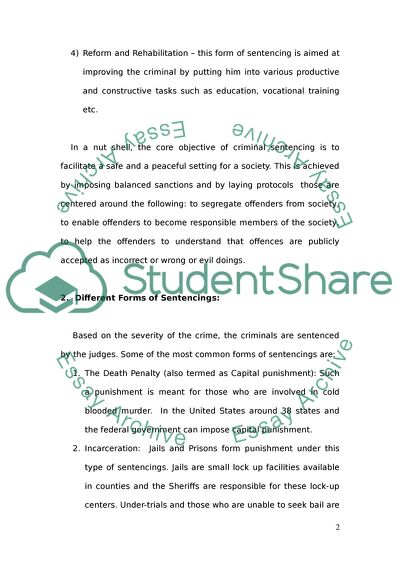 The Purpose of Criminal Sentencing