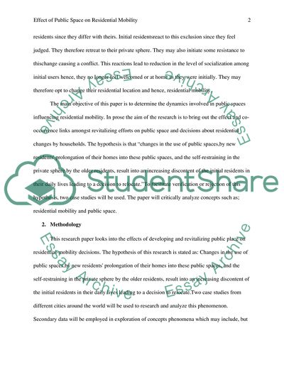 Effect Of Public Space On Residential Mobility