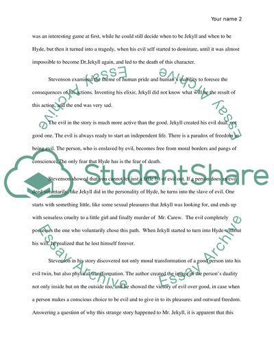 The strange case of dr. Jekyll and mr. Hyde