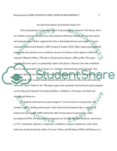 Are good Team Players good Human Beings too