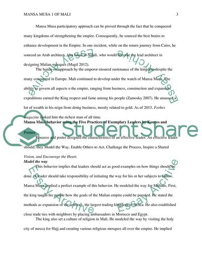 Mansa Musa as a Malian King