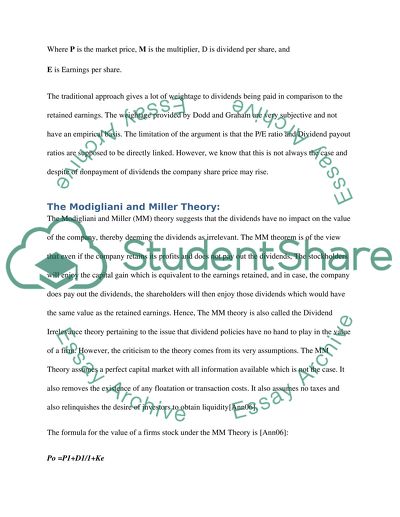 Dictionary of Economics: Dividend Policy and Corporate Finance