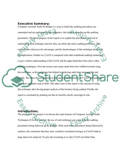 Better Use Computer Assisted Auditing Techniques for Auditing