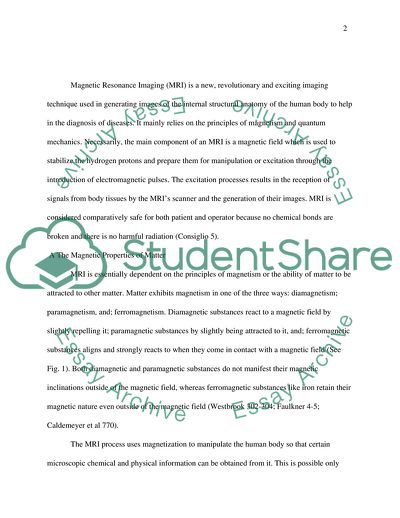 The Basic Principles of the Magnetic Resonance Imaging Image Production