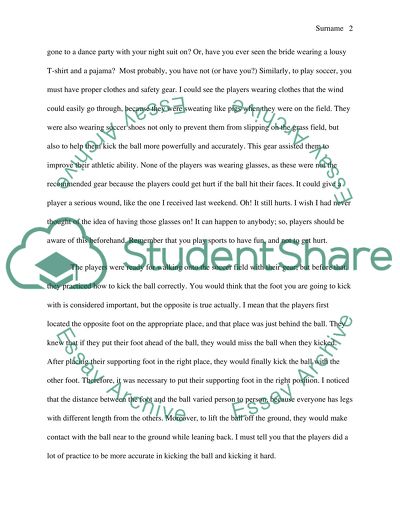 essay about sport event