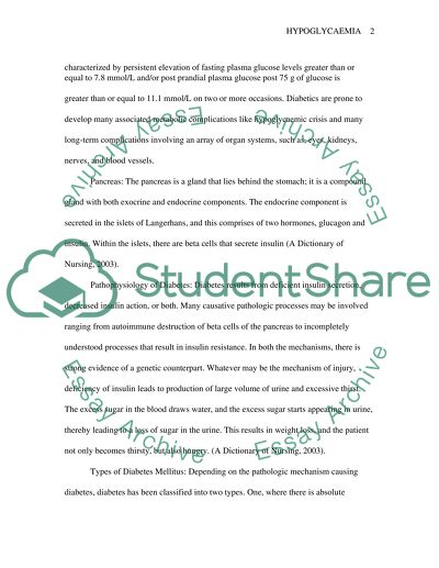 Management of a Patient with Hypoglycaemia Emergency