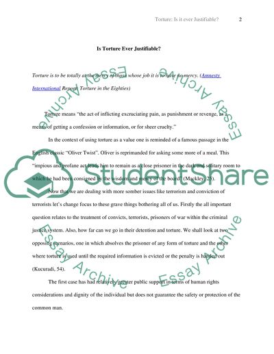 Torture: Is it ever justifiable