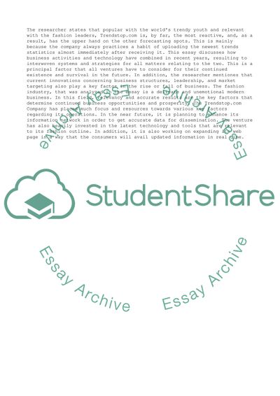 Case Study of Trend Forecasting Company