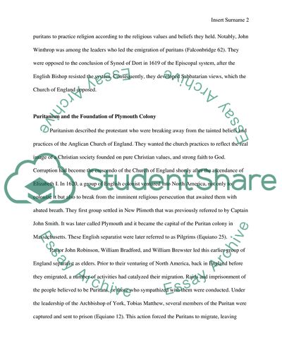 Puritanism and the Founding of Plymouth Economics