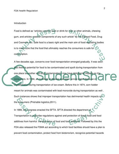 The Department of Transportation and Health Impacts on the Consumers