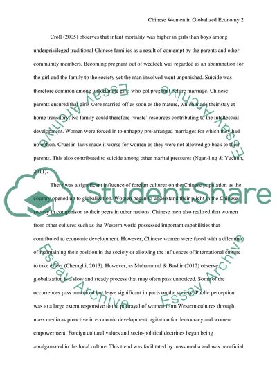 Chinese Women in a Globalized Economy