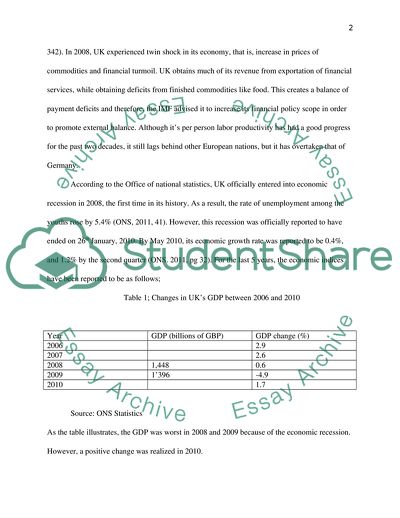 Comparison of the UKs Economic Performance with That of Germany for the Last 5 Years
