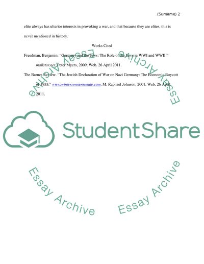 The Jews, World War 1, and World War 2