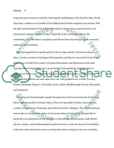 Irish migration to Great Britain