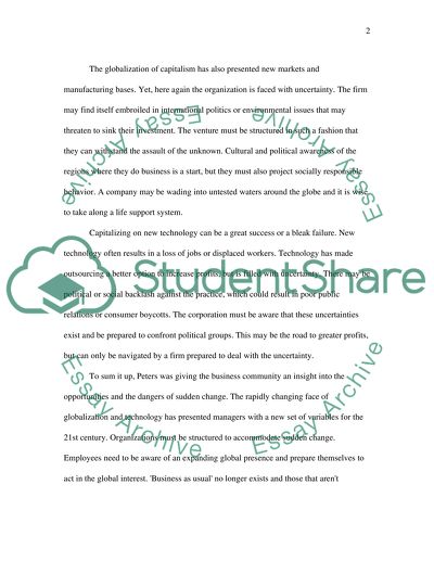 Tom Peters on Uncertainty