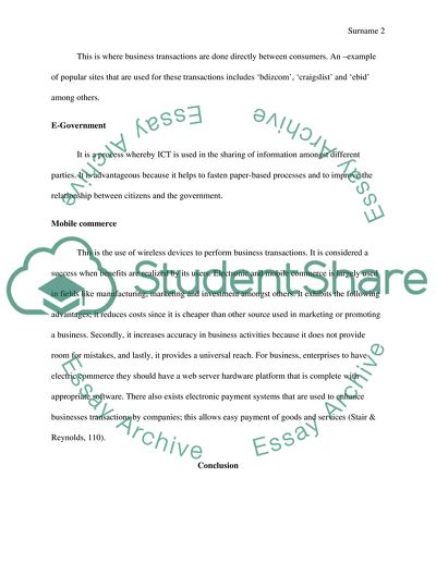 The Use Of Internet In Business