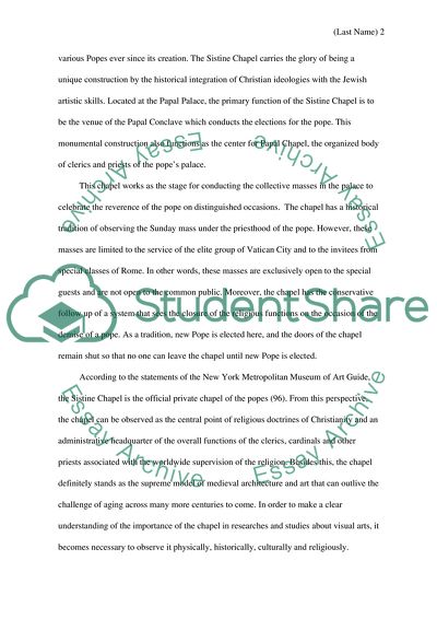 Sistine chapel as a religious art piece