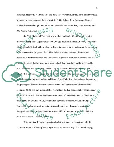 Late 16th & Early 17th Century English Poetry