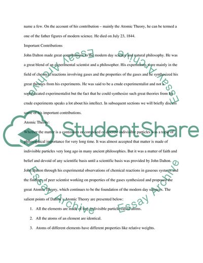 John Dalton: Revival of Atomism