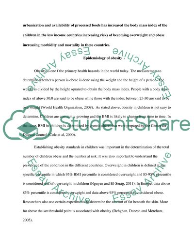The Likely Effect of Obesity on Morbidity in Low-Income Countries