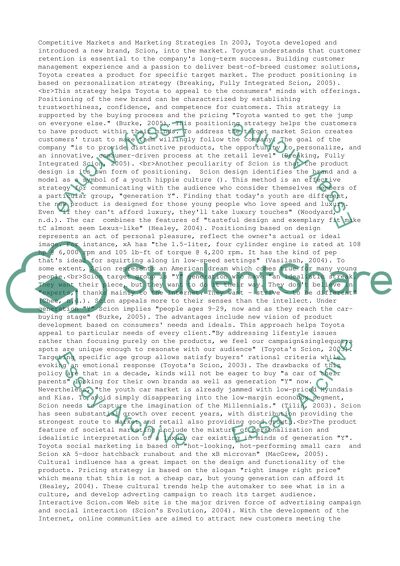 Competitive Markets and Marketing Strategies