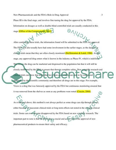 New Pharmaceuticals (FDAs role in approving new drugs)