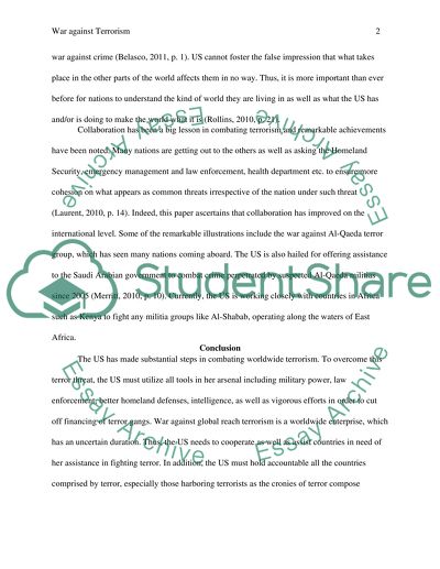 War against Terrorism in the USA