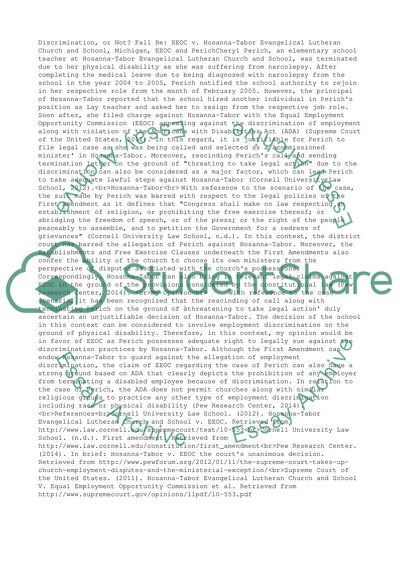 Discrimination, or Not